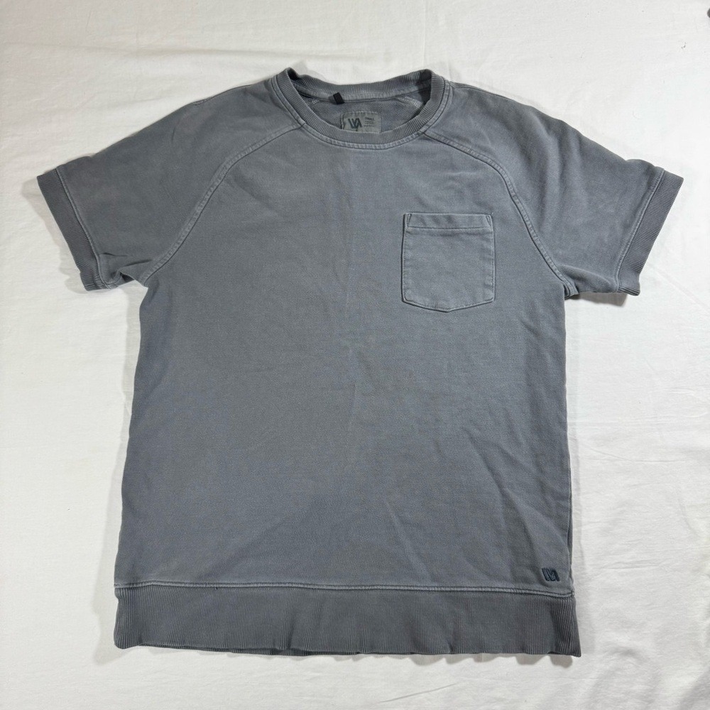 VRST Mens Short Sleeve T-Shirt Grey Pocket Raglan Size Small 100% Cotton